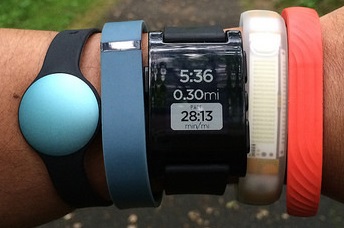 A selection of fitness trackers